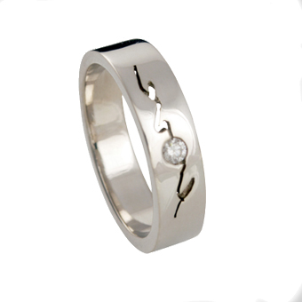 Classic Love [7] Wedding Ring | 18k White Gold - Click Image to Close
